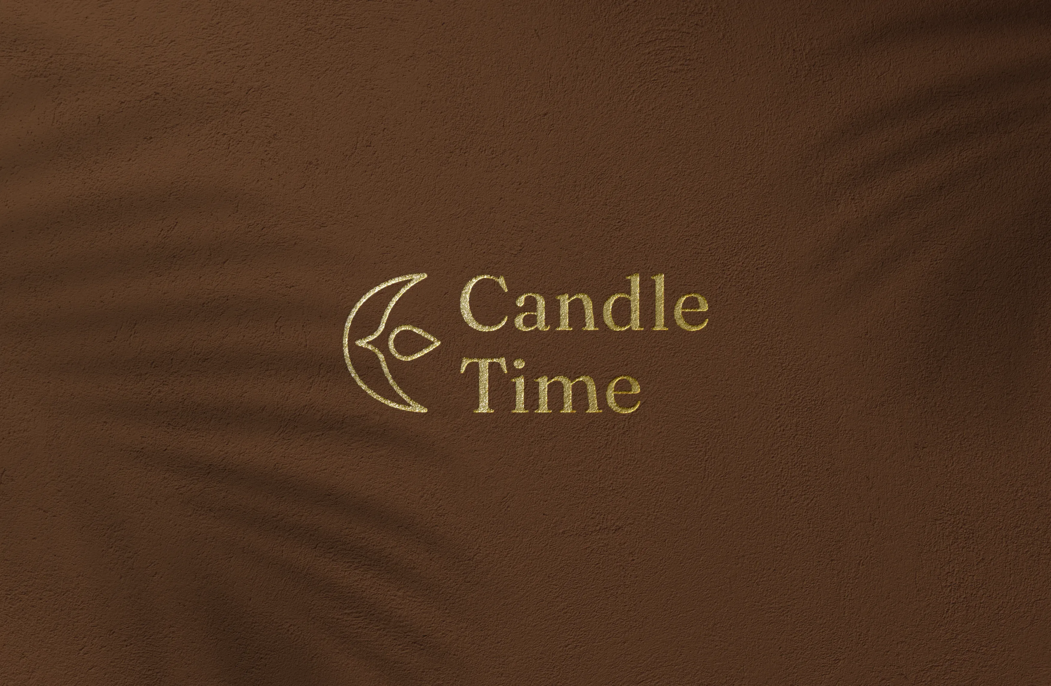 Candle Time logo gold mockup